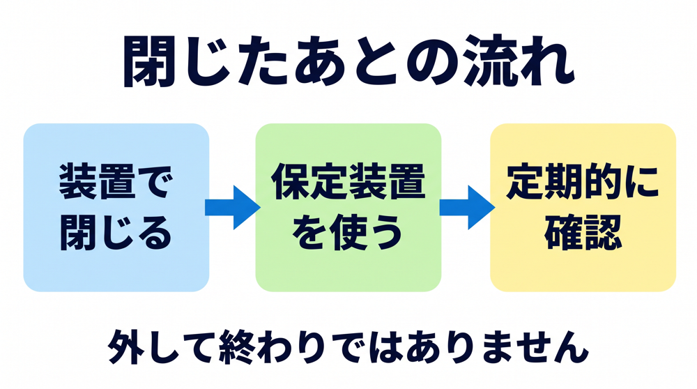 閉じたあと、また開かないために